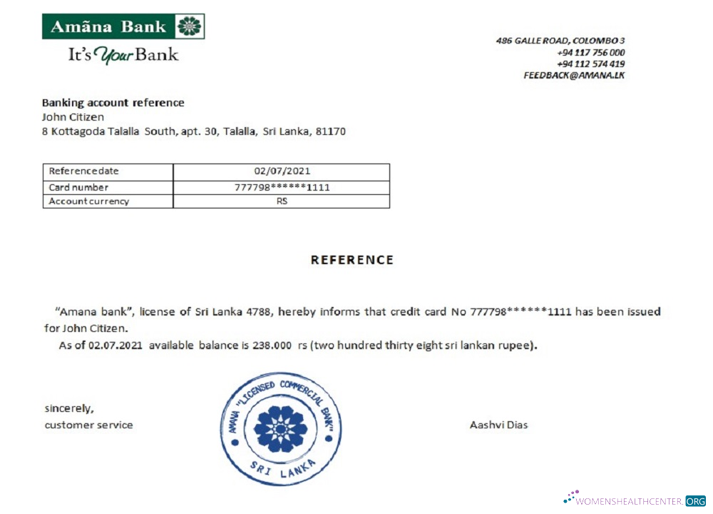 Download Sri Lanka Amana bank reference Photoshop template
